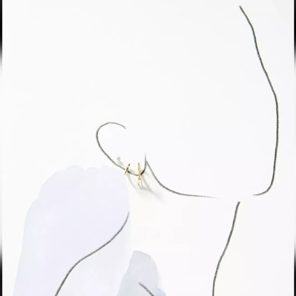 Anthropologie, Demi Fine,‎ Set/Three 14k Gold Plated Monogram Earrings, Letter K - Picture 7 of 7